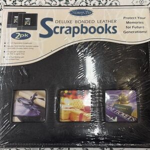 NEW 2 pk deluxe bonded leather scrapbooks 12x12 (black), Memory Stor